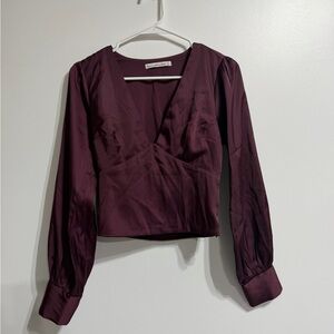 Abercrombie & fitch silky cropped long sleeve